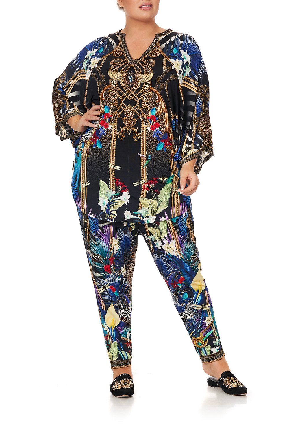 JERSEY SHORT KAFTAN WITH CURVED HEM RAINBOW ROOM