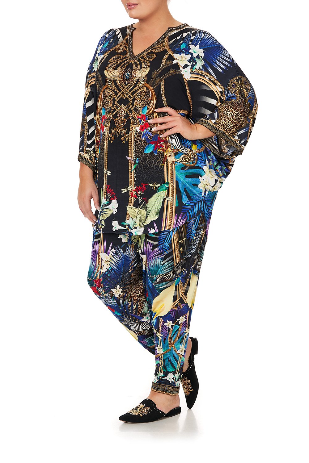 JERSEY SHORT KAFTAN WITH CURVED HEM RAINBOW ROOM