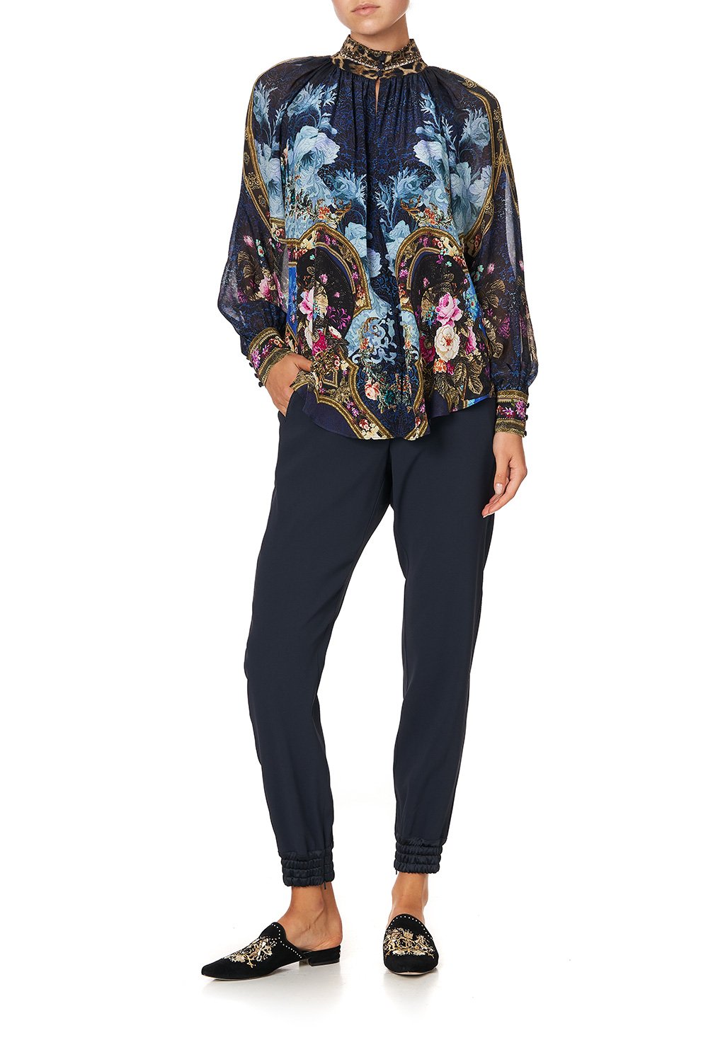 RAGLAN BUTTON UP SHIRT FIELDS OF TREASURE