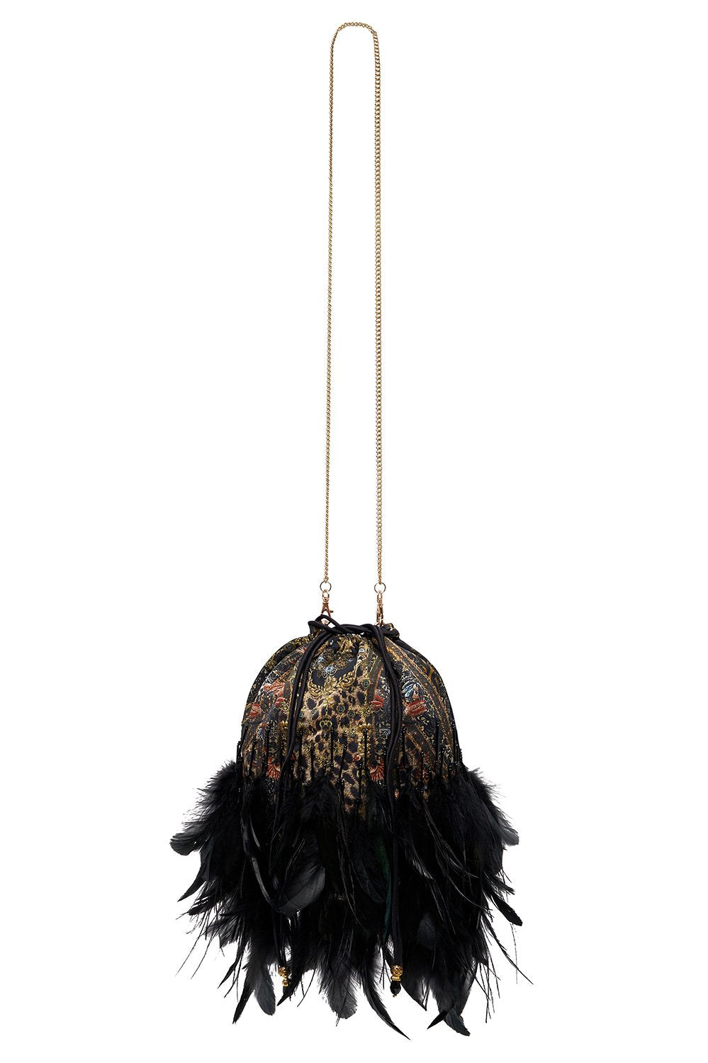 DRAWSTRING POUCH WITH FEATHERS ABINGDON PALACE