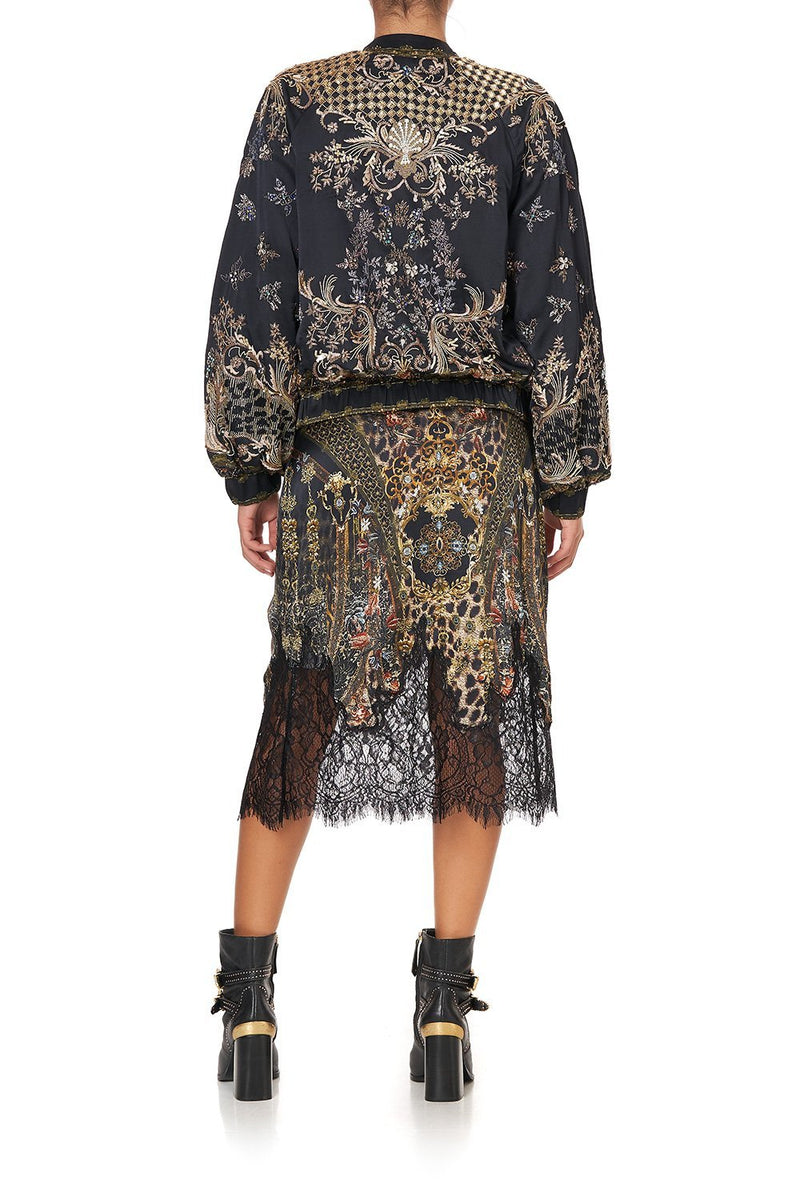 BOMBER JACKET WITH SHIRRED CUFF GLAZE AND GRAZE
