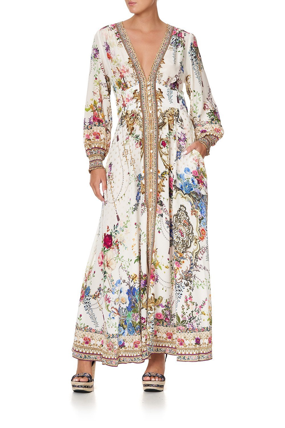 BUTTON DRESS WITH SHAPED WAISTBAND BY THE MEADOW