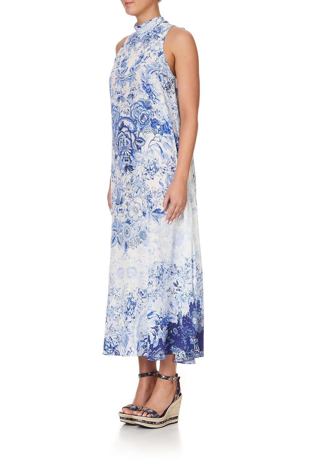 HIGH NECK DRESS WITH BACK NECK TIE HIGH TEA