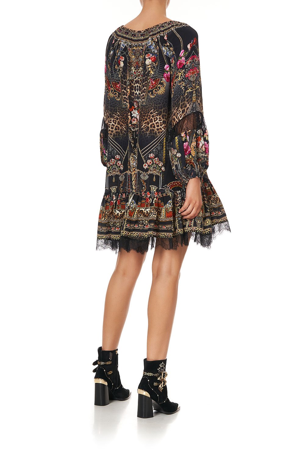 BLOUSON SLEEVE A LINE FRILL DRESS GOTHIC GODDESS