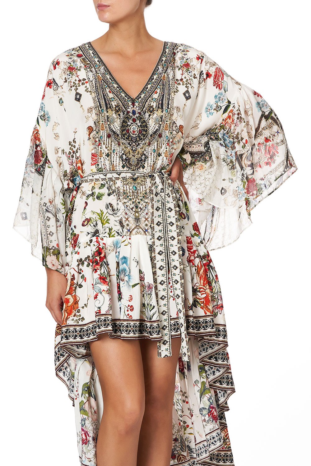 HIGH LOW RUFFLE DRESS SHAKESPEARES GARDEN