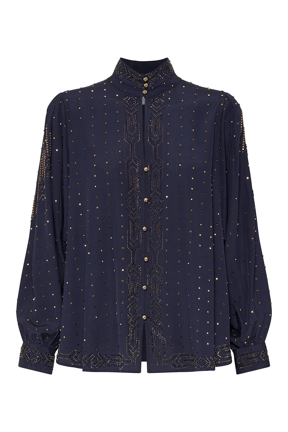 DROP SLEEVE SWING BLOUSE LUXE NAVY