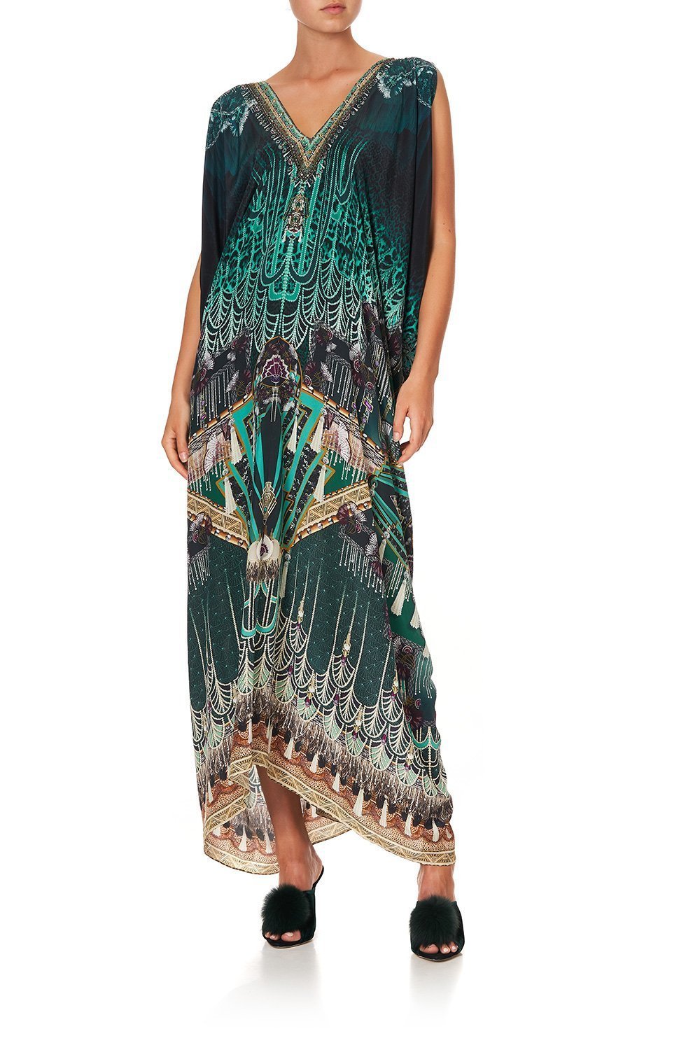 LONG DRAPE DRESS WITH ZIP FRONT FITZGERALDS FLAPPER