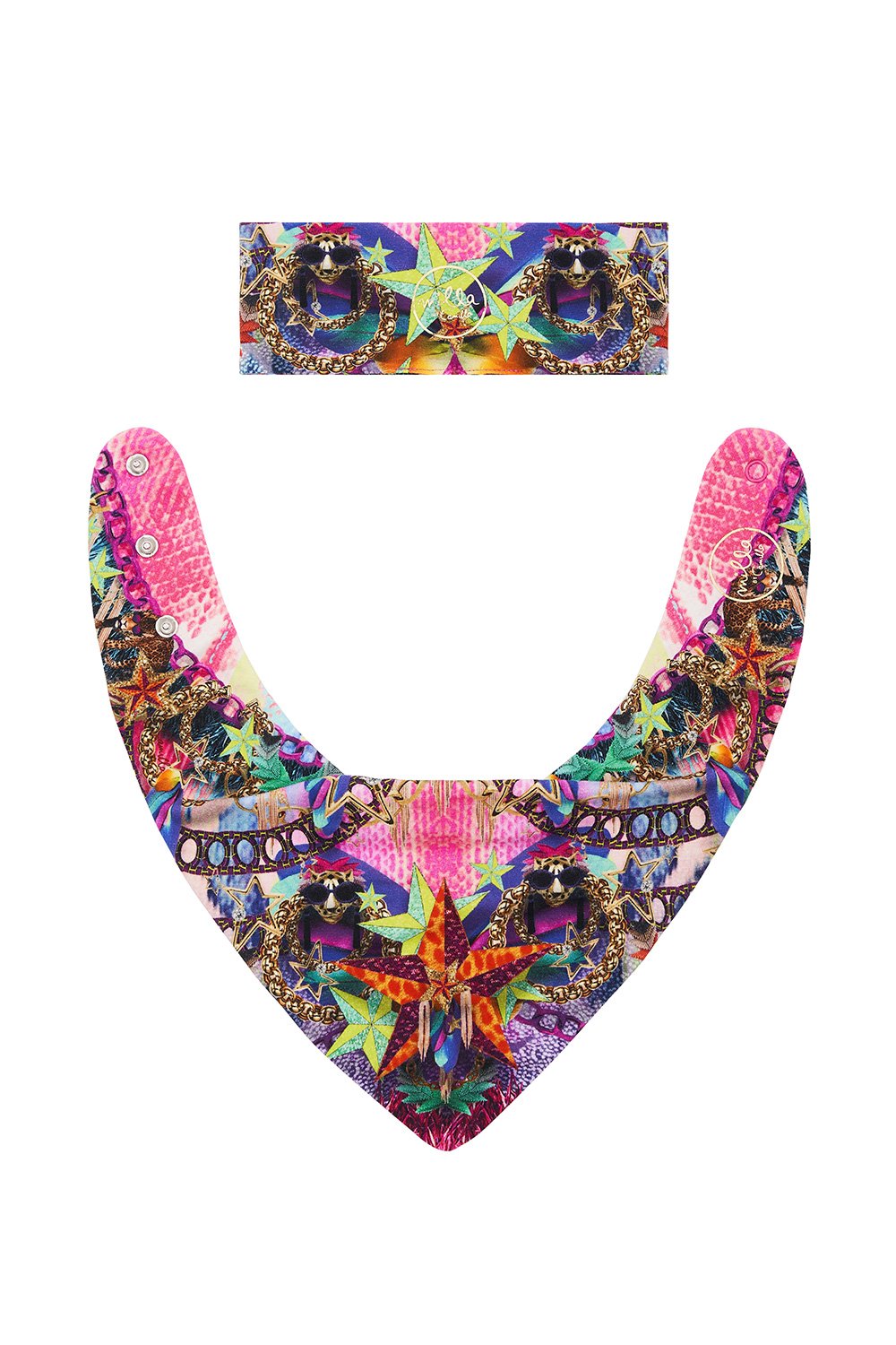 BABIES HEADBAND AND BIB SET BABYS A GO GLITTER