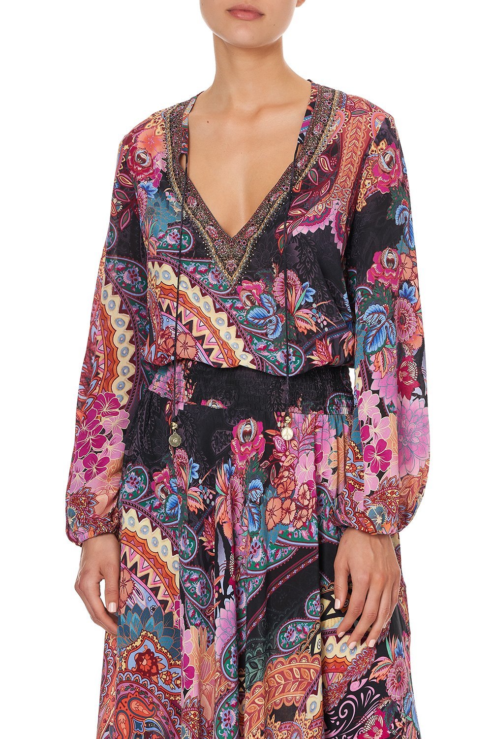 SHIRRED RELAXED FIT DRESS SWINGING SIXTIES