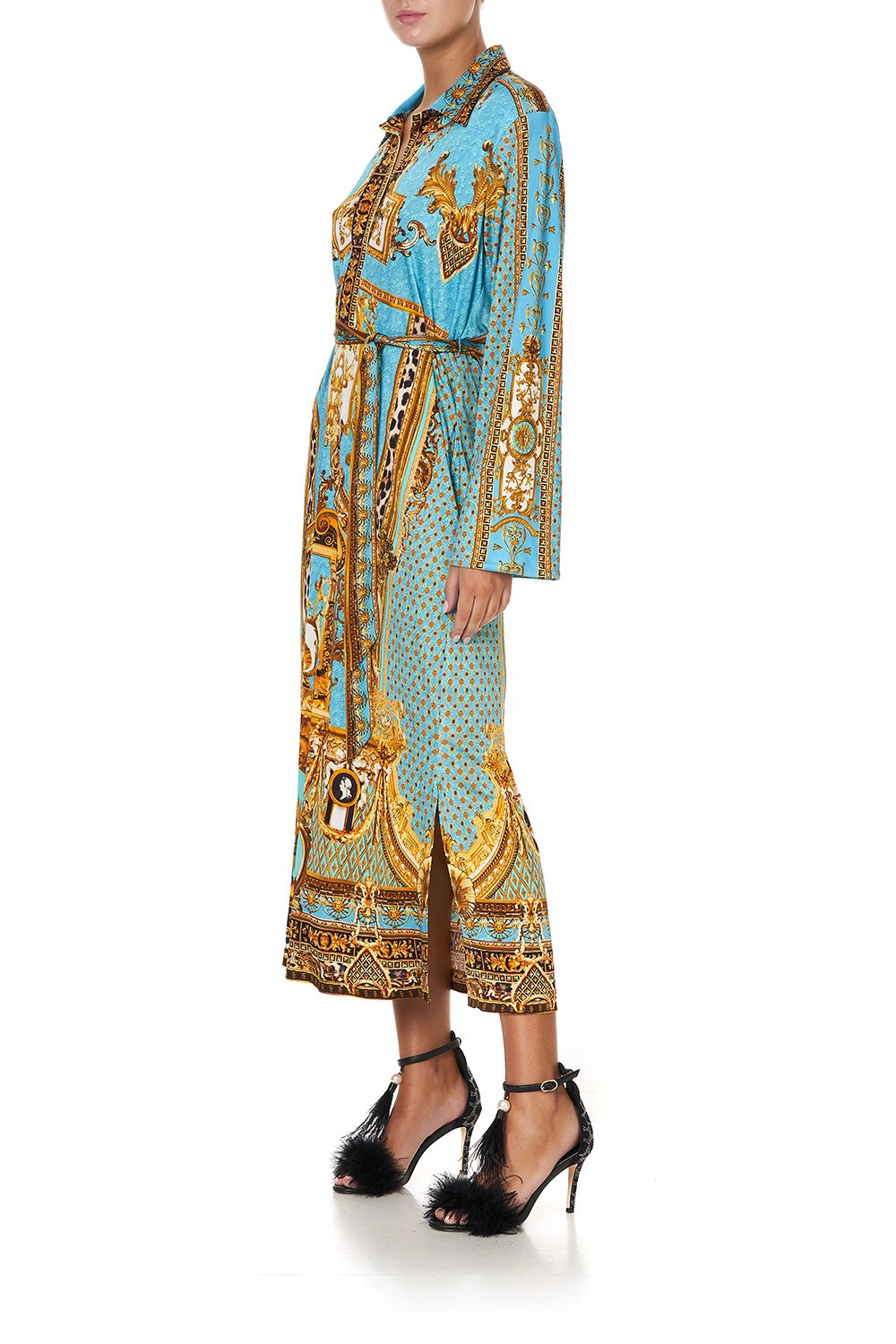 JERSEY SHIRT DRESS DRIPPING IN DECADENCE