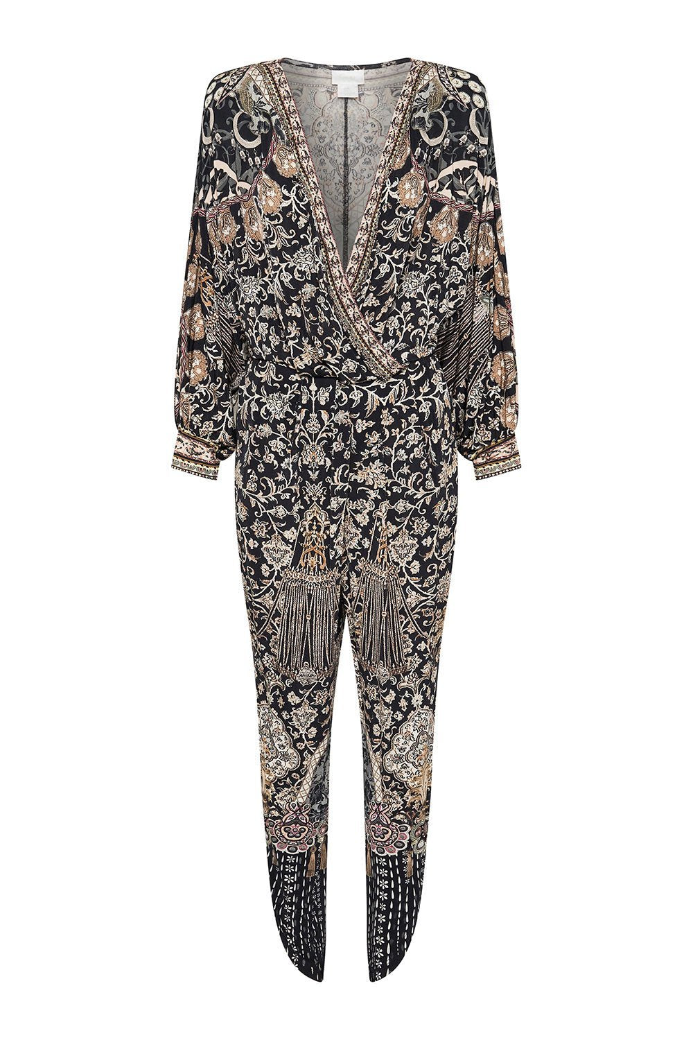 JERSEY TWIST FRONT JUMPSUIT DUST HER OFF