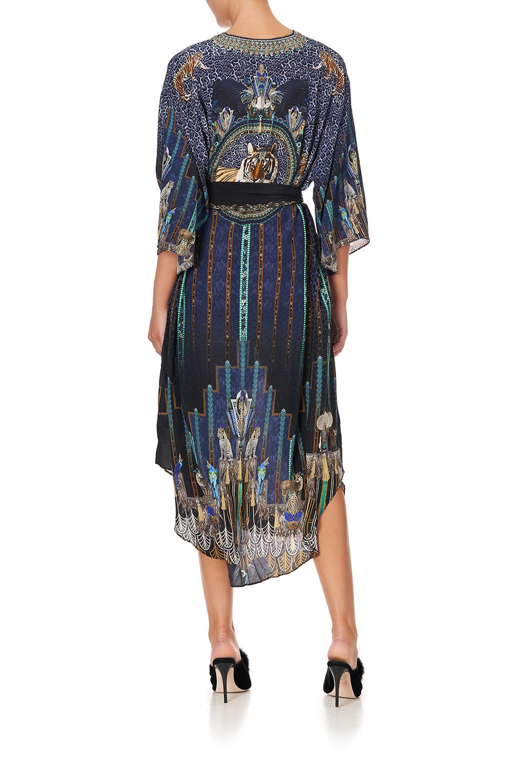 LOOSE BUTTON THROUGH DRESS DRIPPING IN DECO