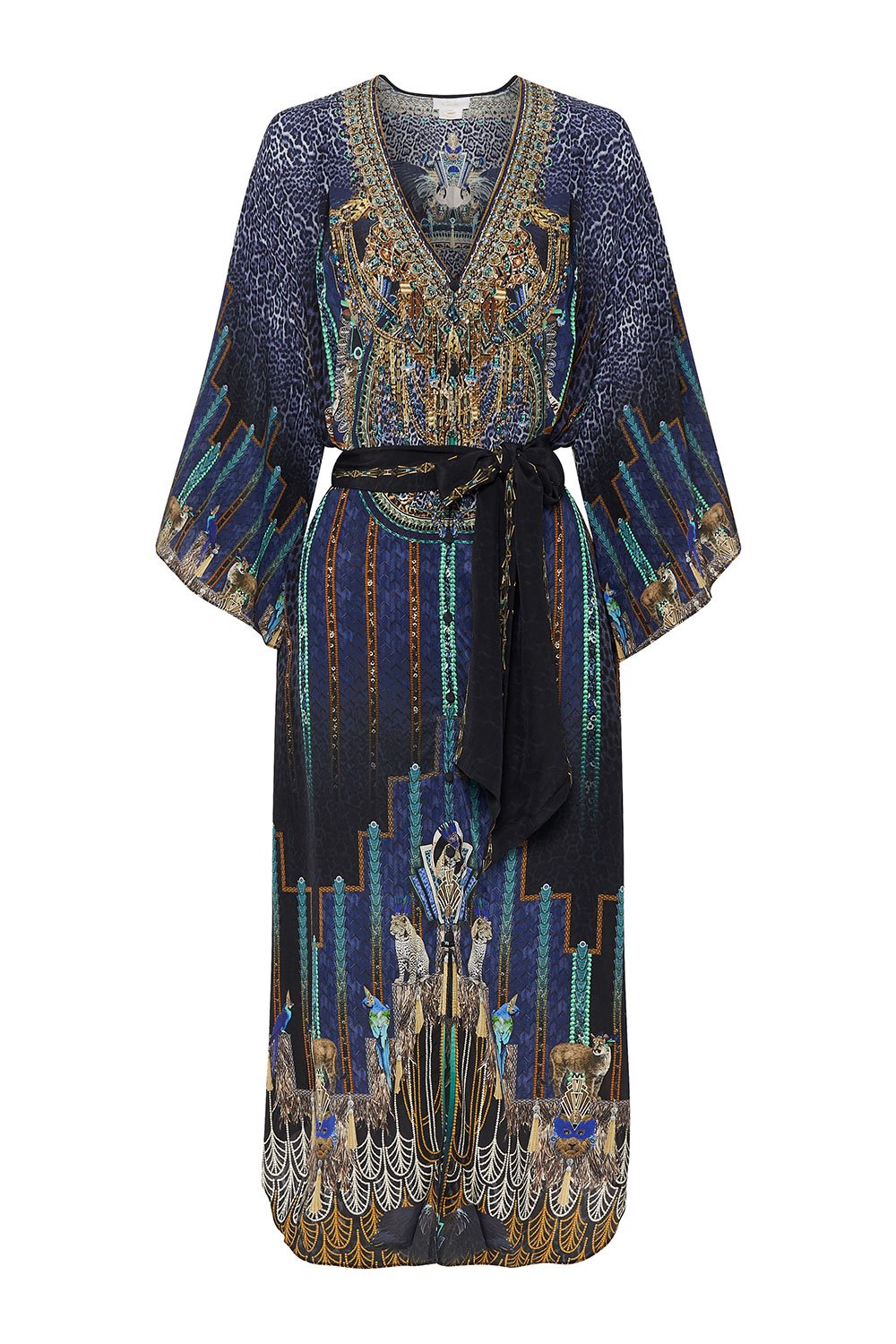 LOOSE BUTTON THROUGH DRESS DRIPPING IN DECO