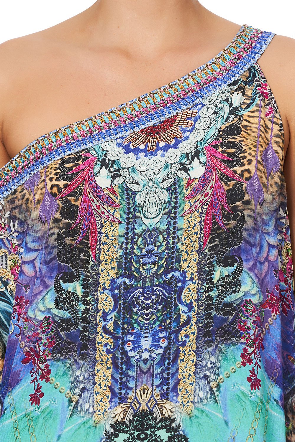 ONE SHOULDER KAFTAN WITH NECKBAND BASILICA BEEUTY