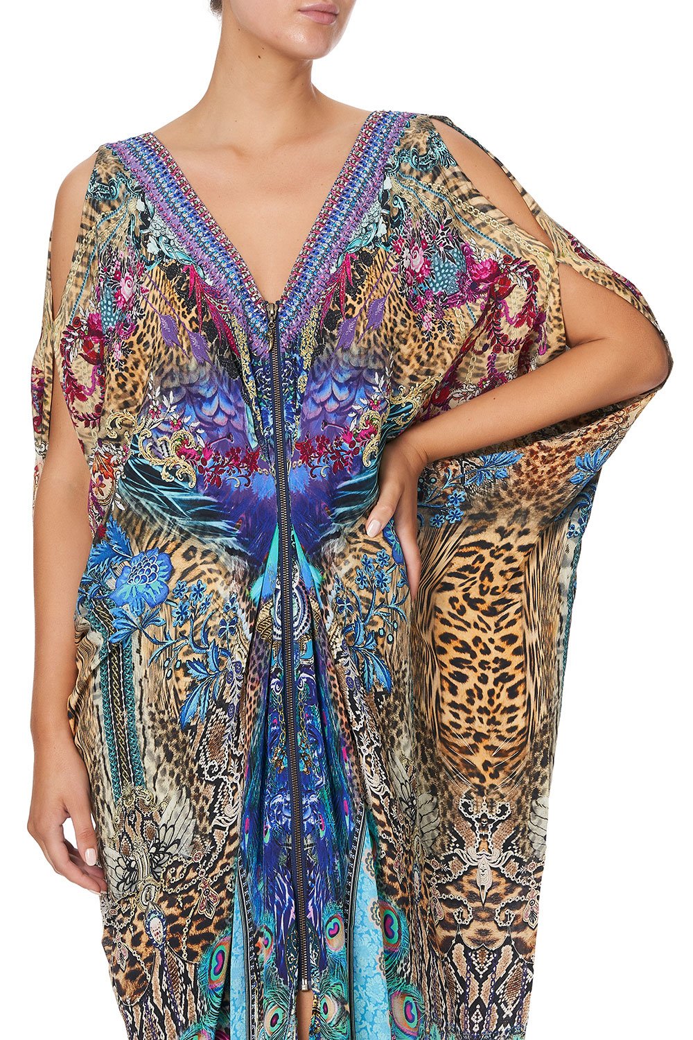 LONG DRAPE DRESS WITH ZIP FRONT BASILICA BEEUTY