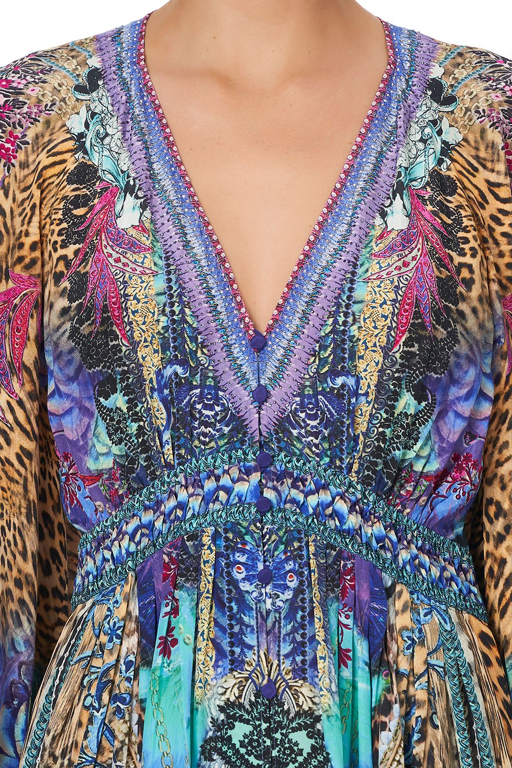 LONG DRESS WITH SMOCKED WAIST BASILICA BEEUTY