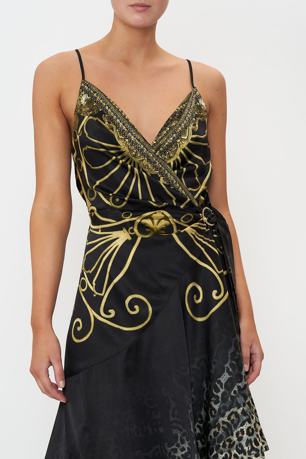 WRAP DRESS WITH RUFFLE HEM SHADOWS OF ARMADA