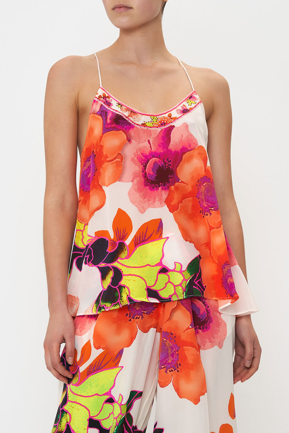 T BACK SHOESTRING TOP PRETTY AS A POPPY