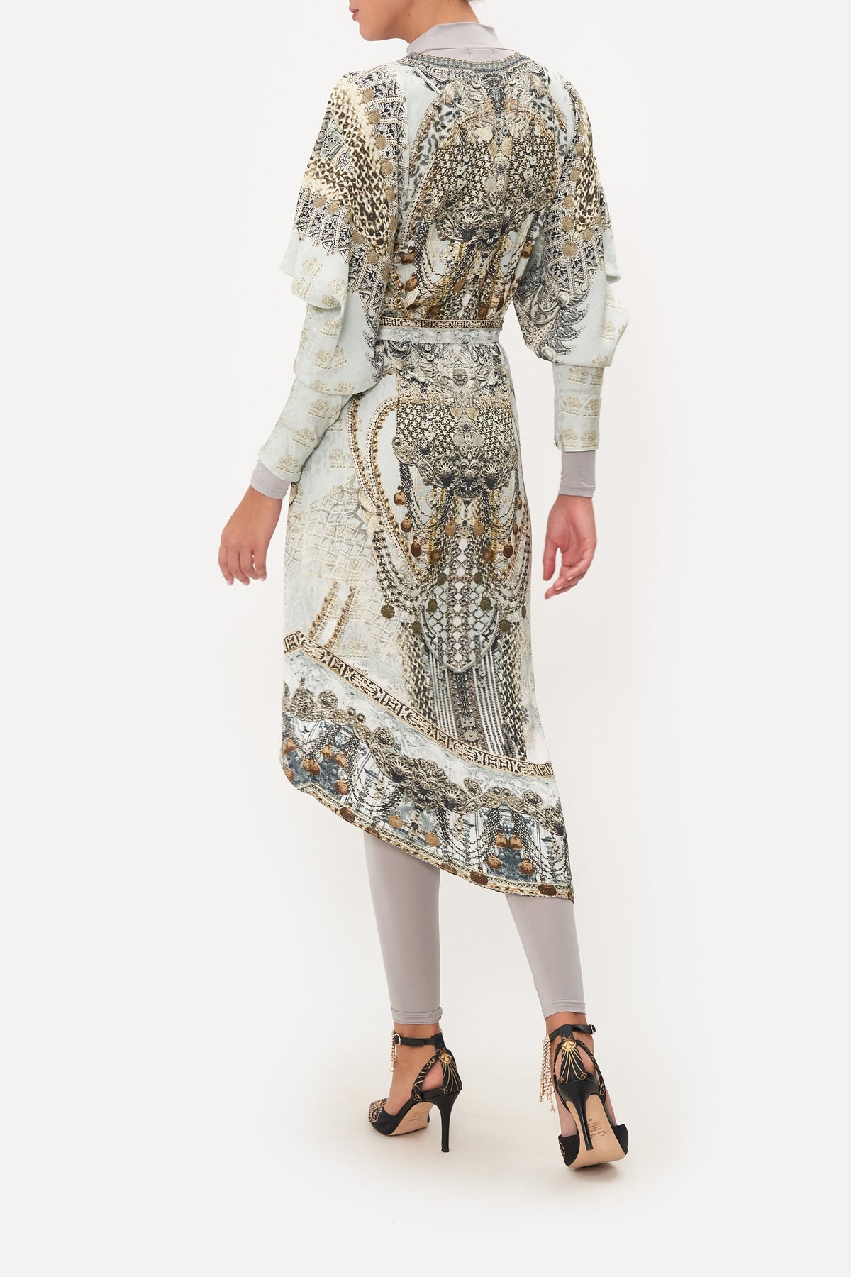 WRAP DRESS WITH DRAPED SLEEVE FREE ESPIRITU