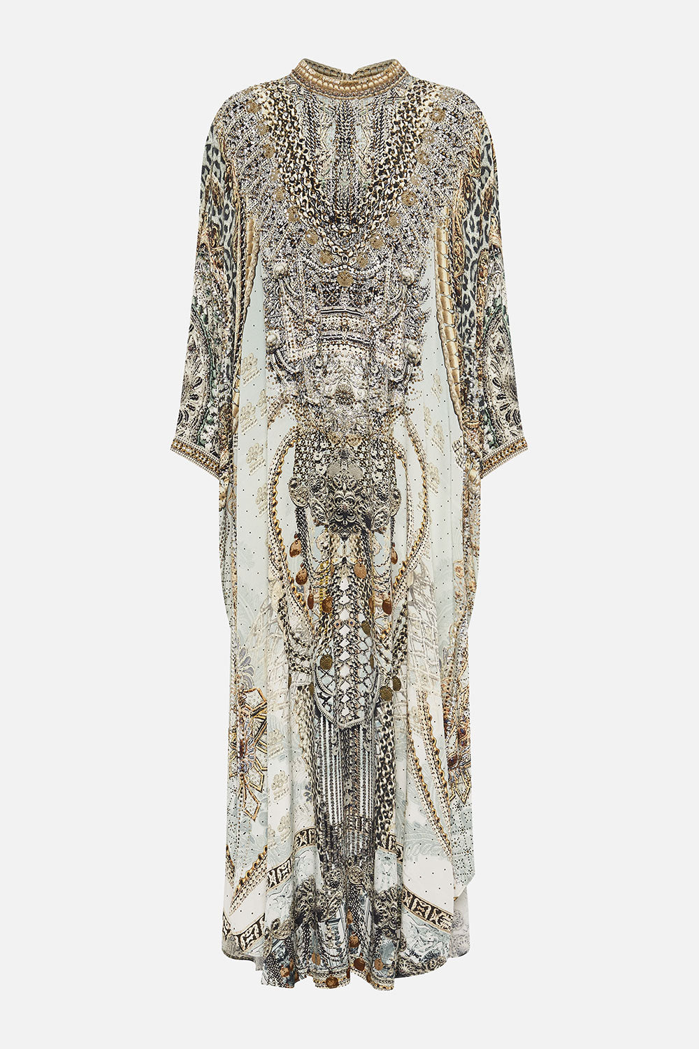 HIGH COLLAR KAFTAN WITH TIE LUXE ESPIRITU