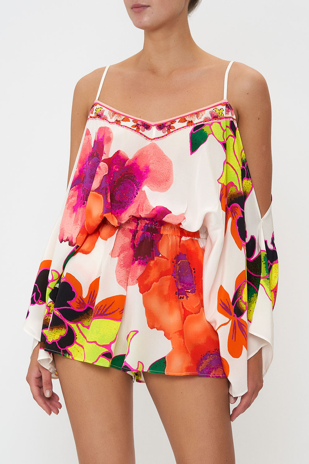 DROP SHOULDER PLAYSUIT PRETTY AS A POPPY