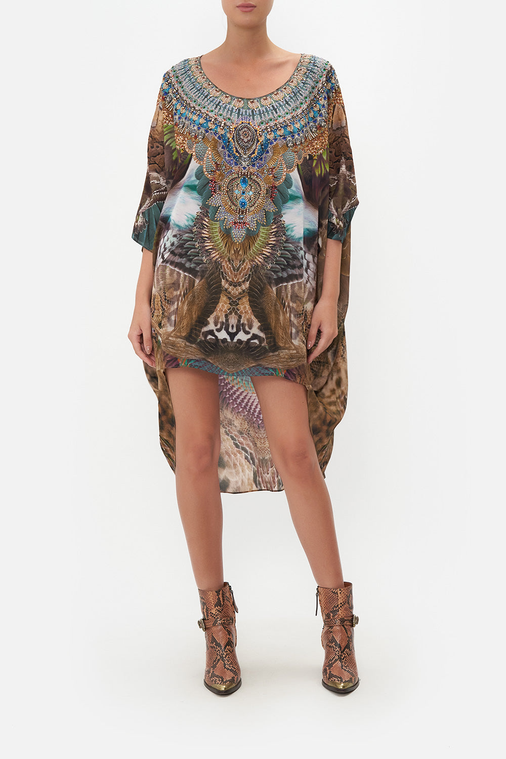 SCOOP BACK HEM DRESS CALL OF THE FALCON