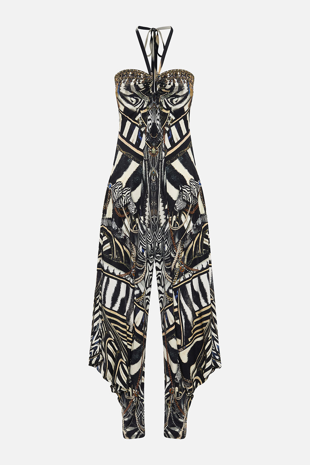 DRAPED PANT JUMPSUIT WITH HARDWARE KNIGHT OF THE WILD
