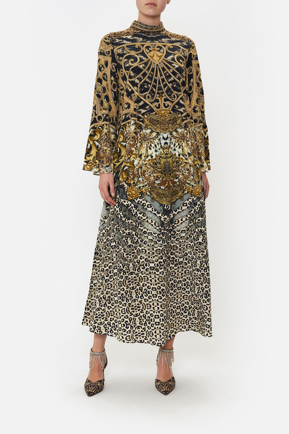 HIGH NECK LONG SLEEVE DRESS ARMADA