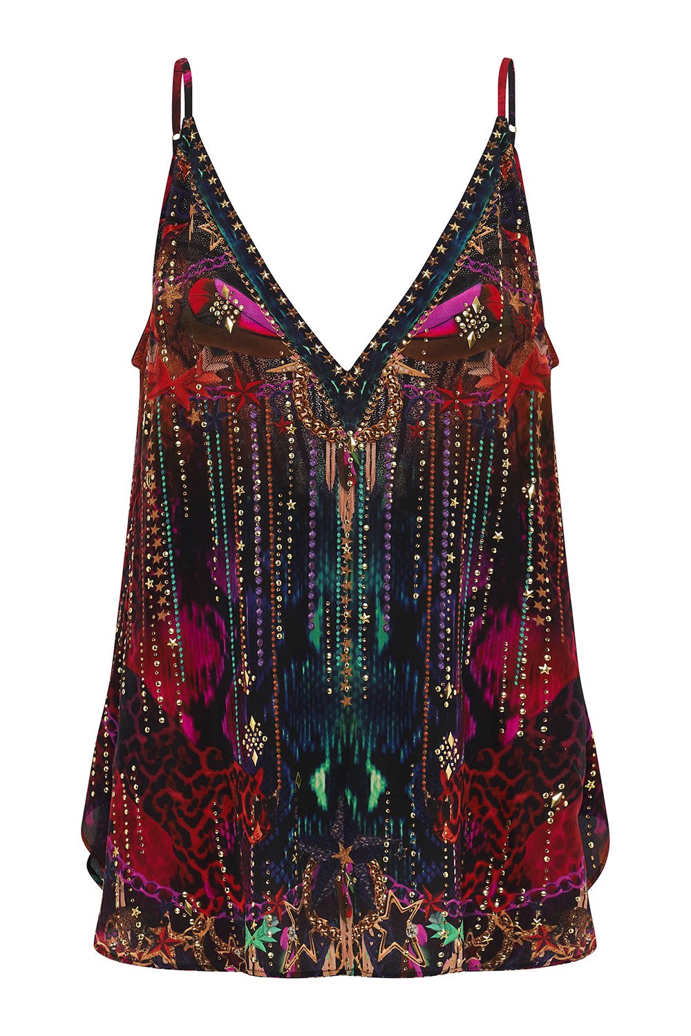 V NECK CAMI ROCKET WOMAN