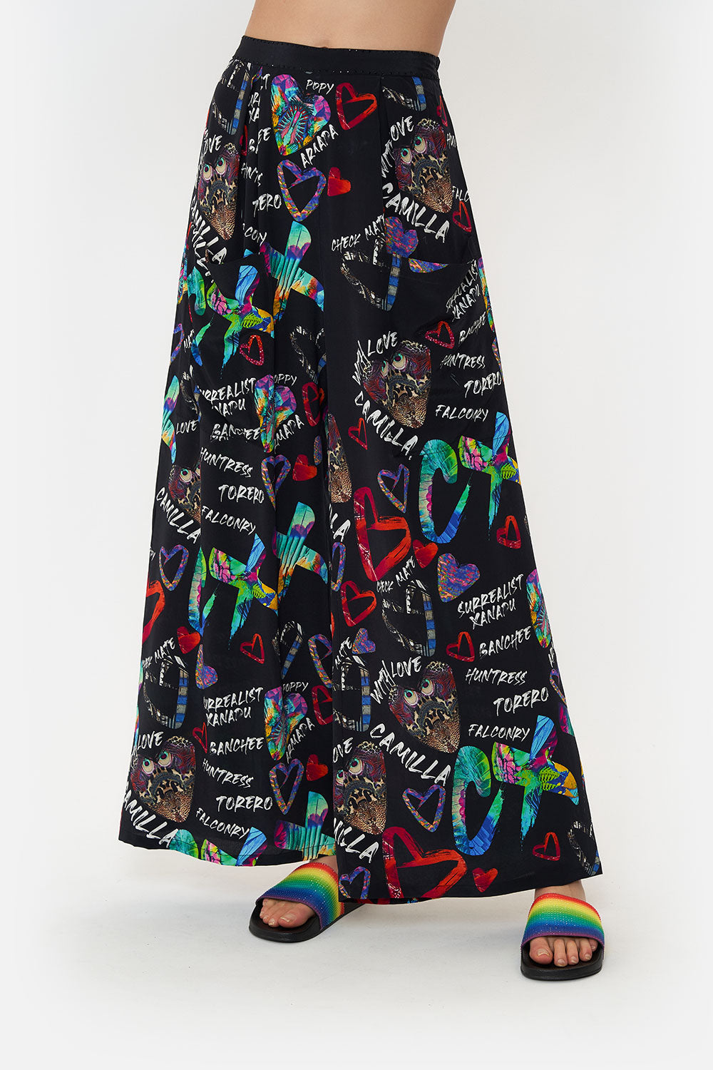 WIDE LEG TROUSER WITH FRONT POCKETS TAGGED UP