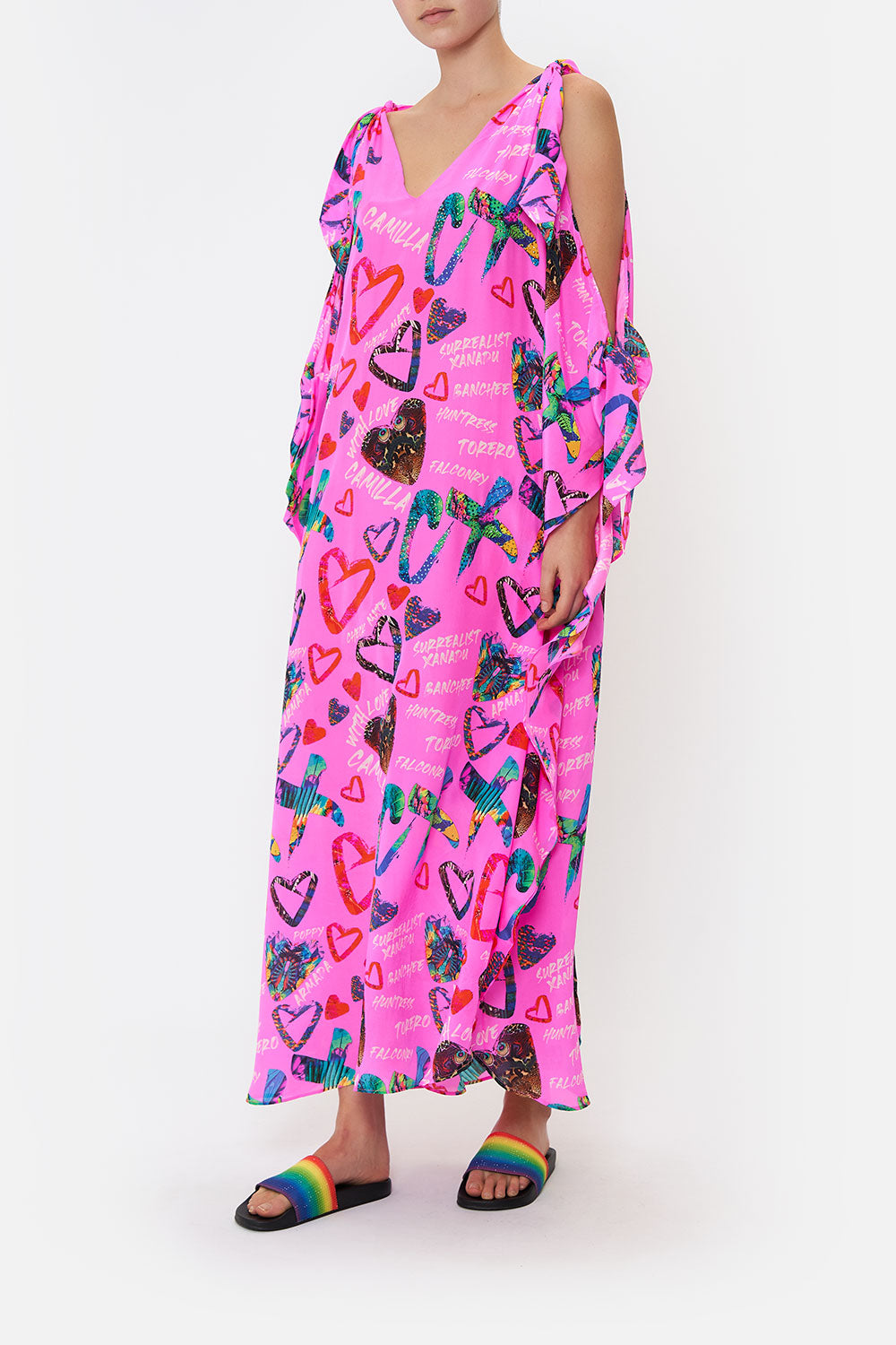 SCARF TIE KAFTAN WRITINGS ON THE WALL