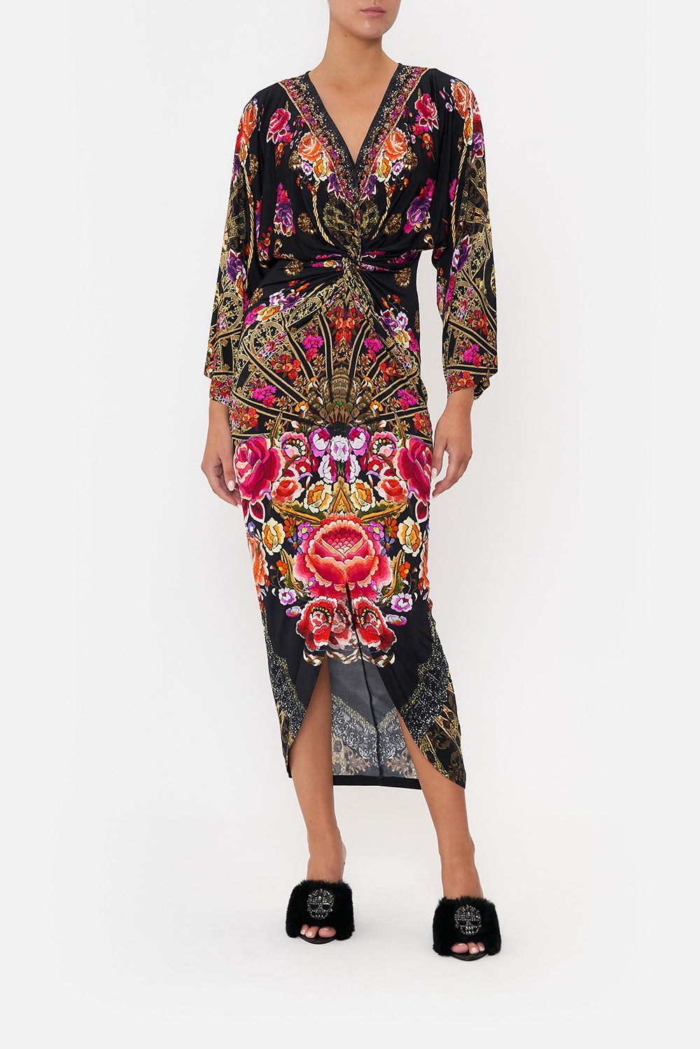 LONG SPLIT FRONT TWIST DRESS DANCE WITH DUENDE