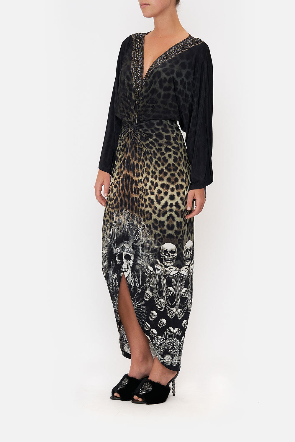 LONG SPLIT FRONT TWIST DRESS ORDER OF DISORDER