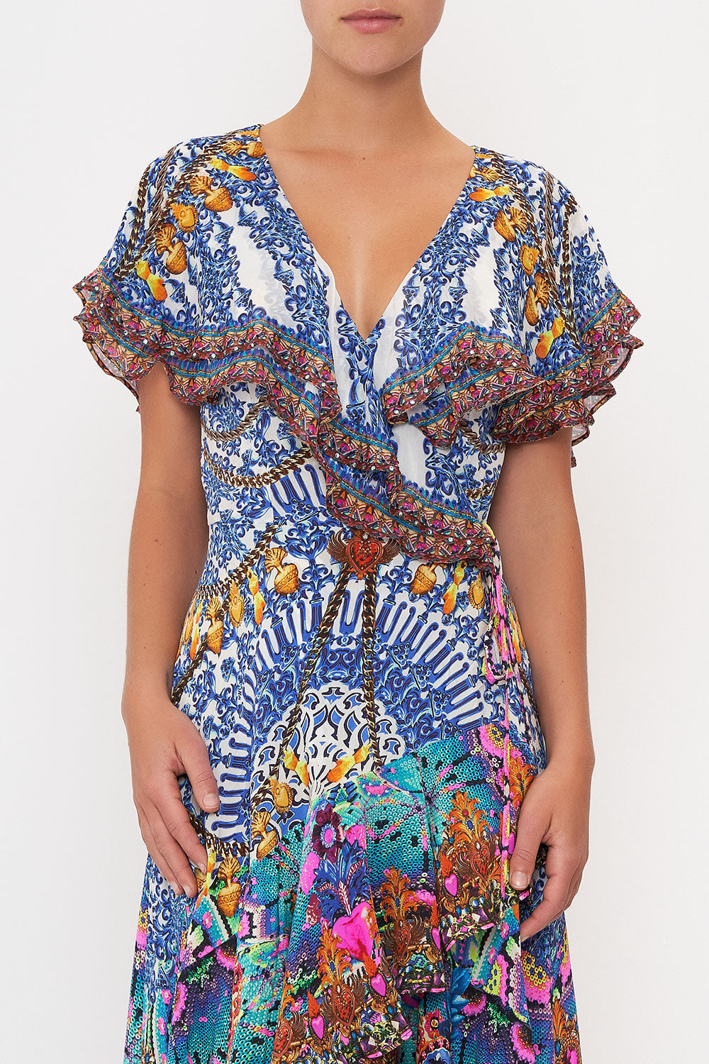 FRILL SLEEVE LONG DRESS LUCKY CHARMS