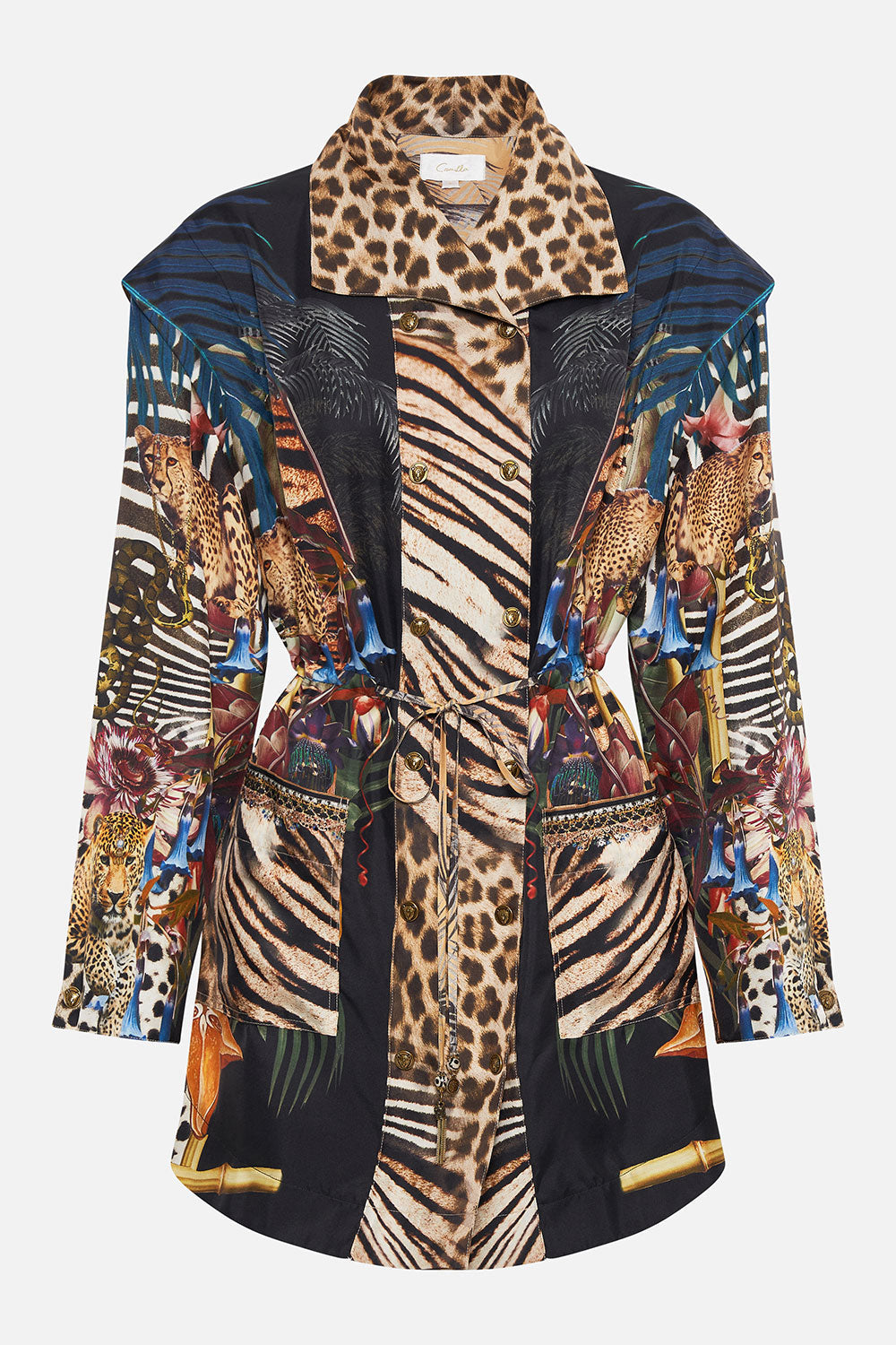 DRAWSTRING PANELLED JACKET NATURAL INSTINCT