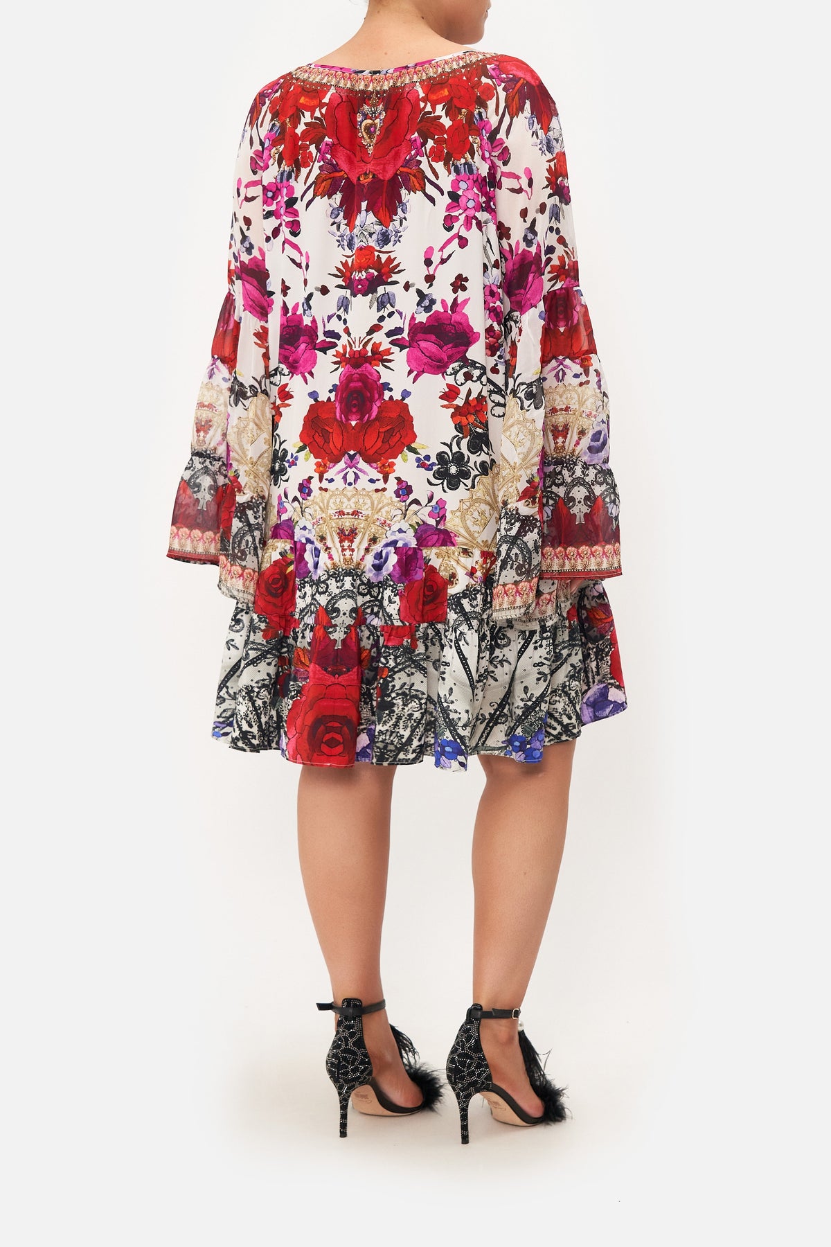 A-LINE GATHERED PANEL DRESS REIGN OF ROSES