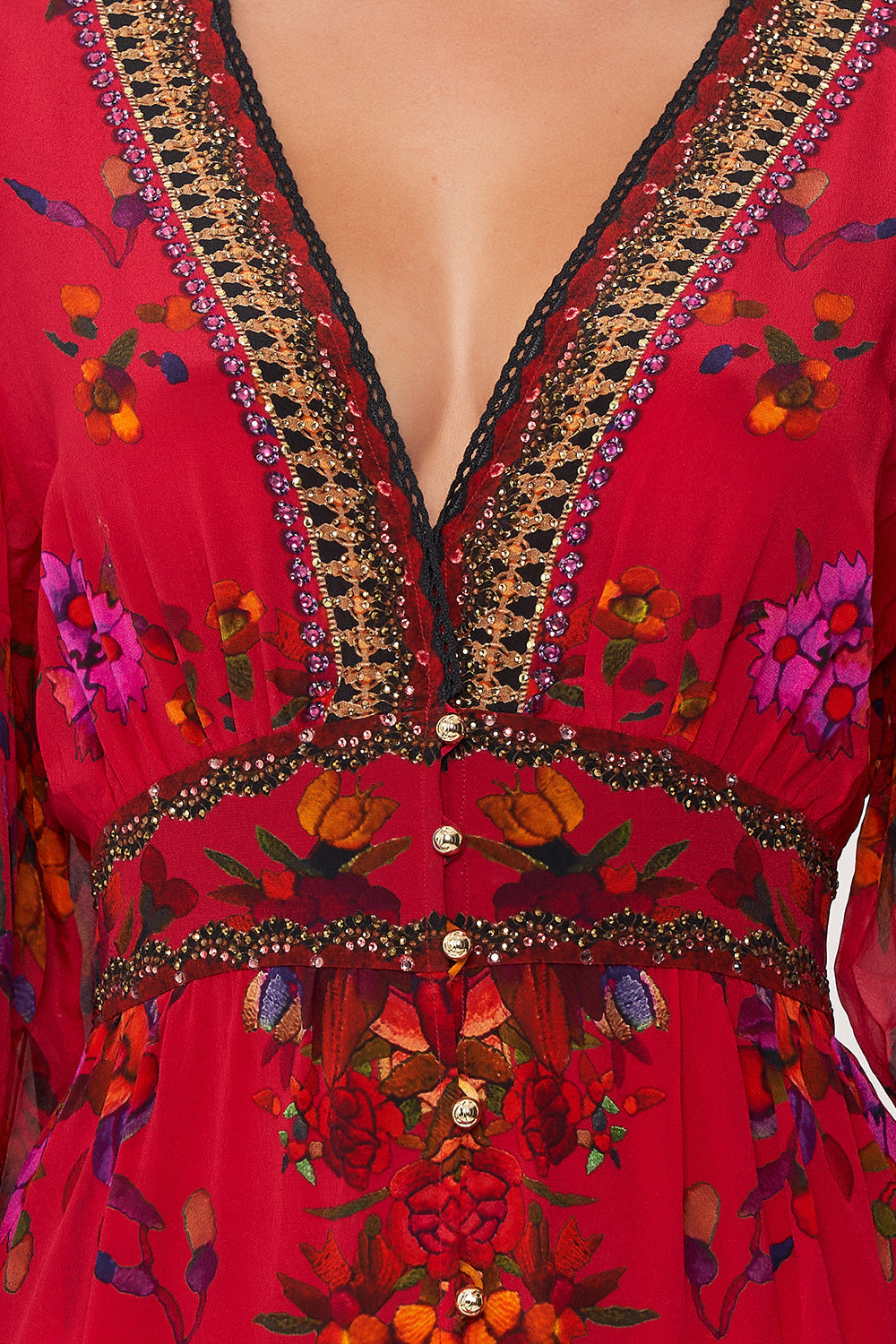 BUTTON FRONT FRILL DRESS VIEW FROM THE VEIL