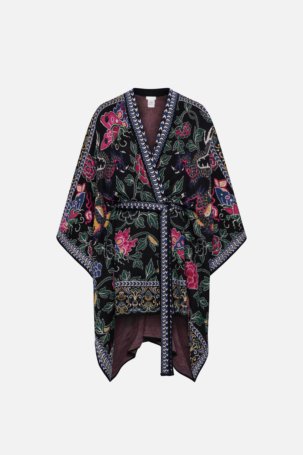 SHORT KNIT PONCHO WITH TIE TWILIGHTS TOKEN