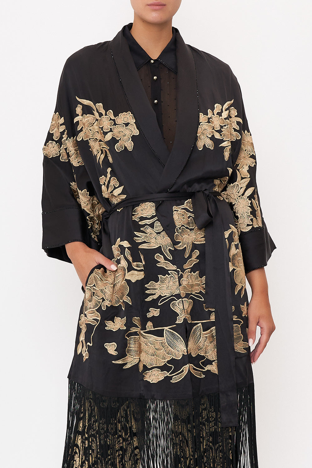 ROBE WITH NARROW COLLAR DANCE WITH DUENDE