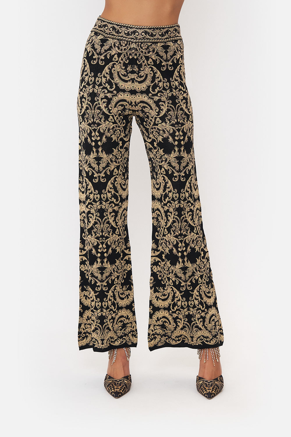 FLARED JACQUARD KNIT PANT DANCE WITH DUENDE