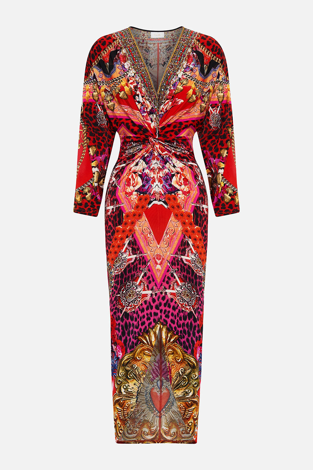 LONG SPLIT FRONT TWIST DRESS ARTESANIA MANIA