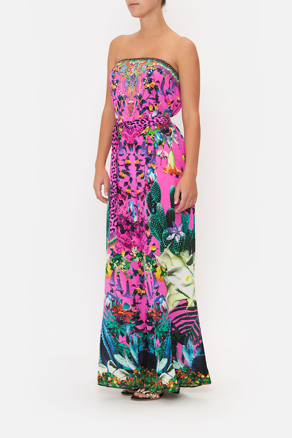 STRAPLESS JUMPSUIT WITH D RING BELT EXOTICA EROTICA