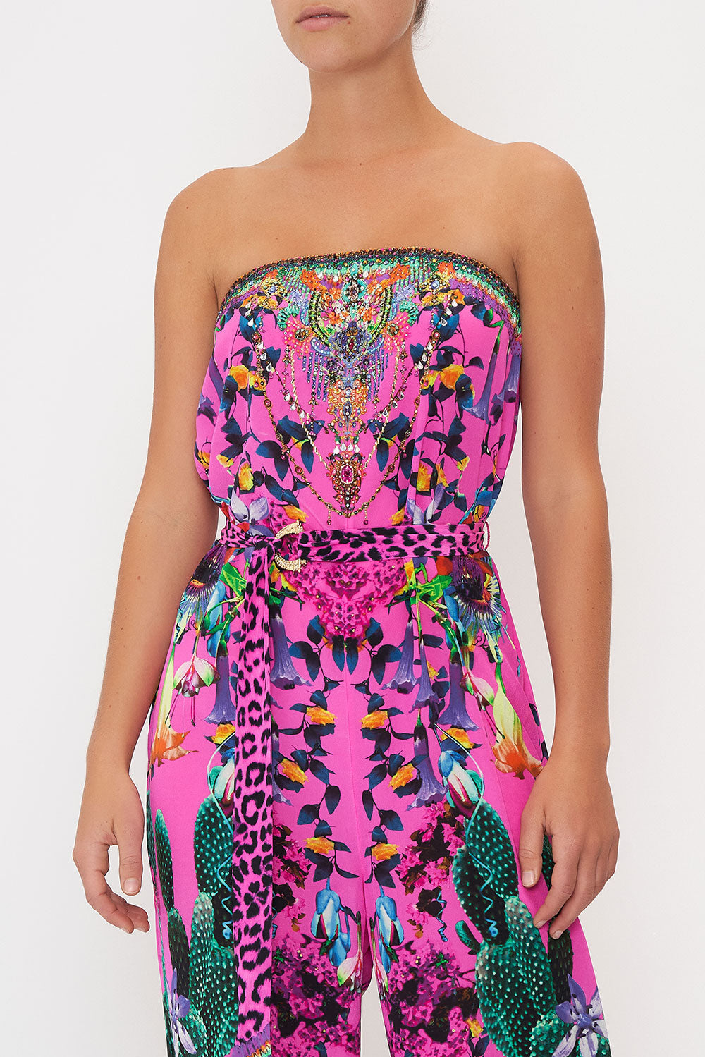 STRAPLESS JUMPSUIT WITH D RING BELT EXOTICA EROTICA