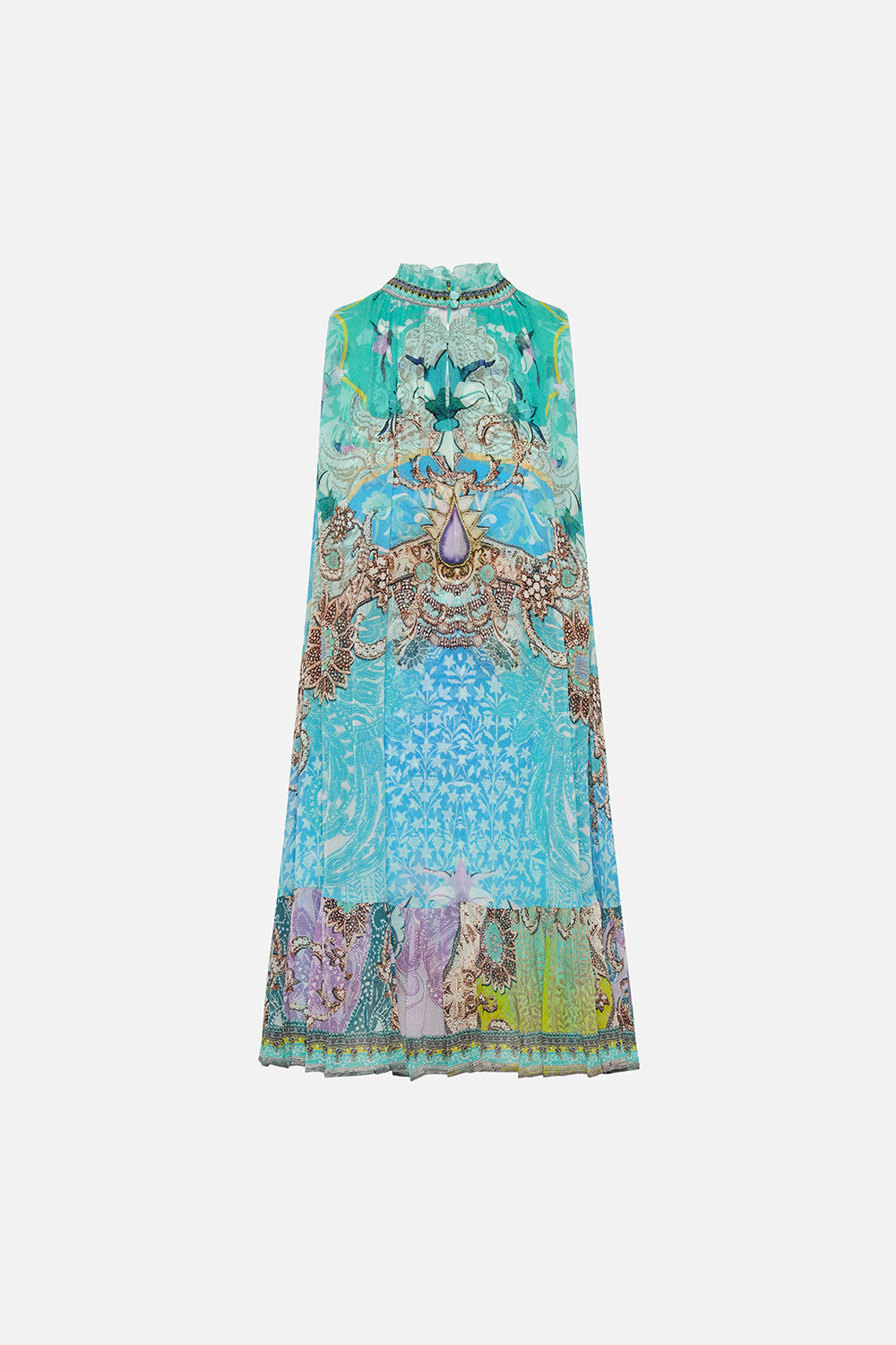 HIGH NECK RUFFLE DRESS TURN BACK TIME