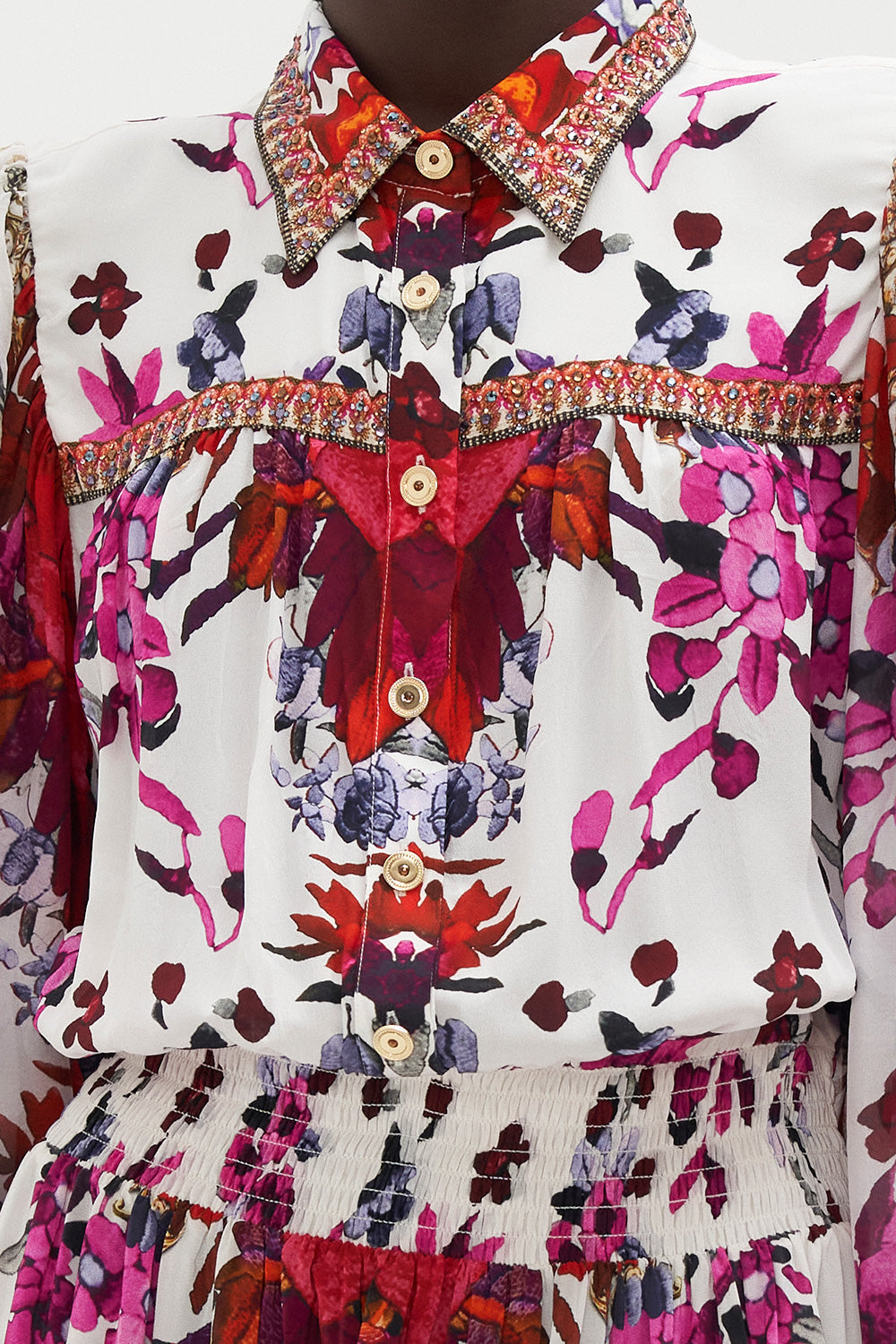 BUTTON THROUGH TIERED DRESS REIGN OF ROSES