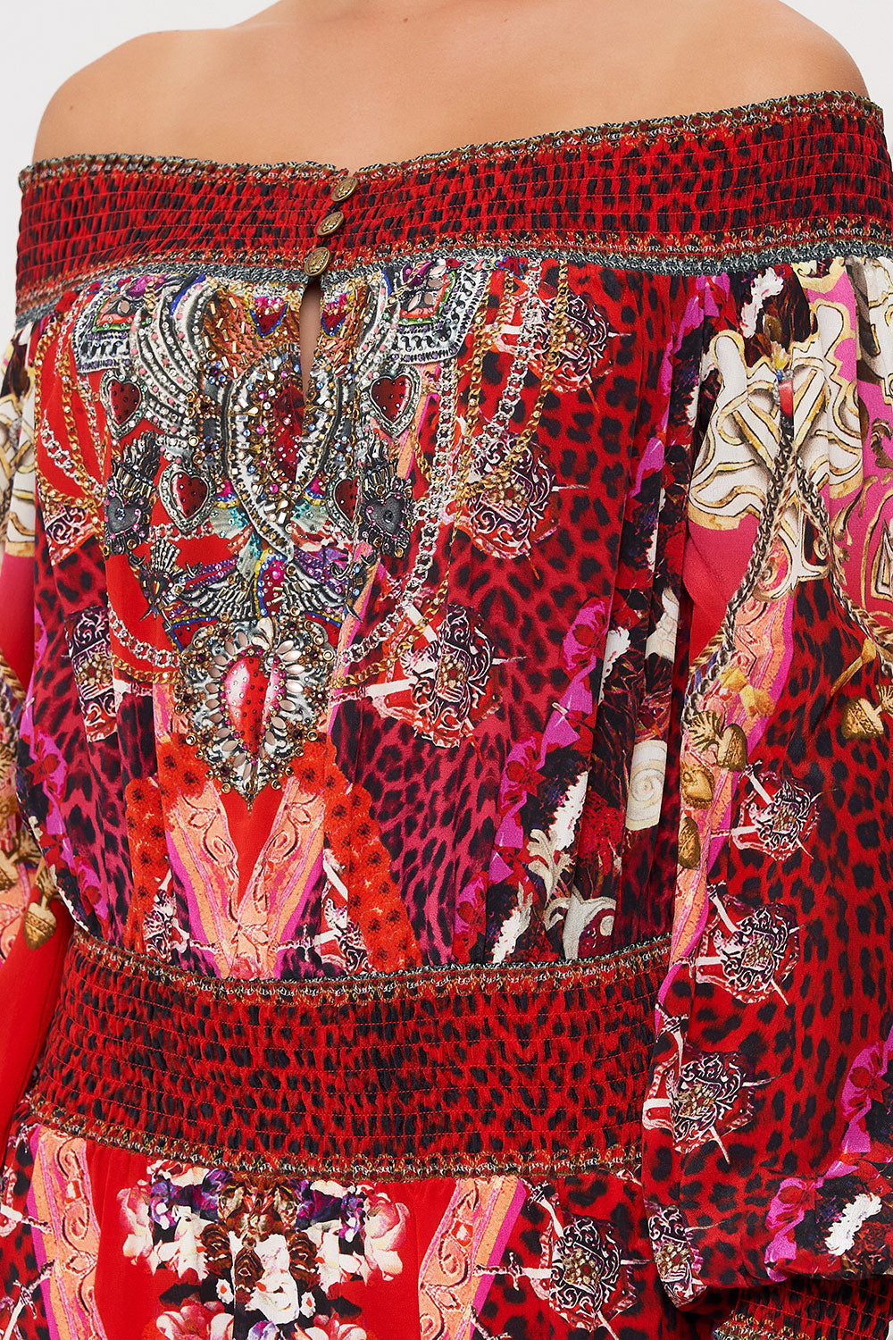 OFF SHOULDER SHORT DRESS ARTESANIA MANIA