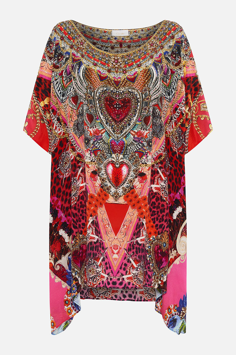 SHORT ROUND NECK KAFTAN ARTESANIA MANIA