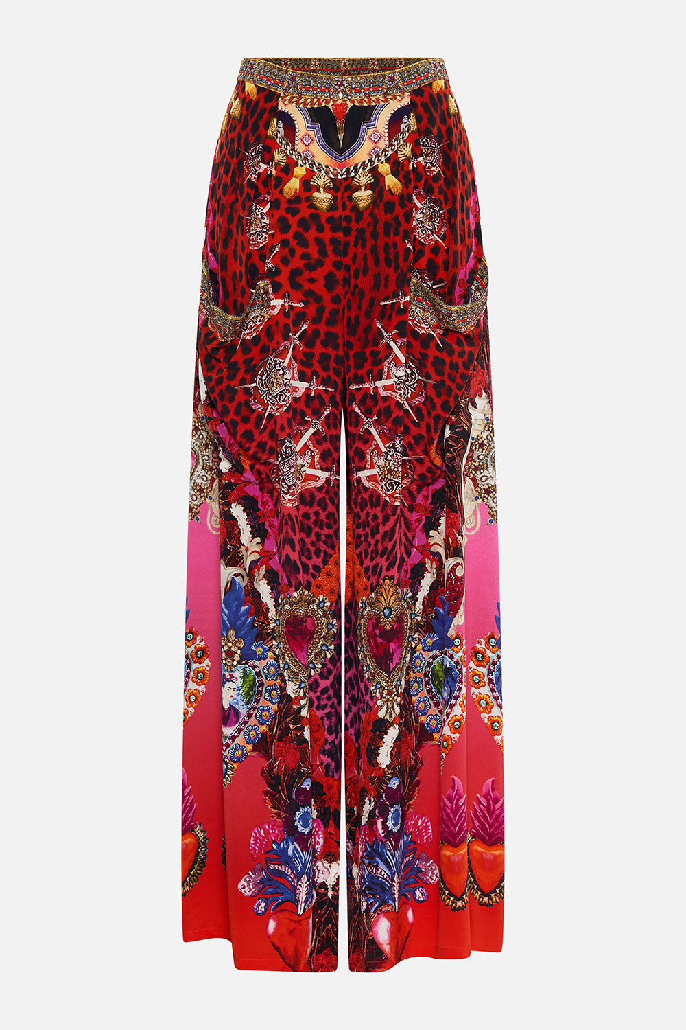 WIDE LEG TROUSER WITH FRONT POCKETS ARTESANIA MANIA