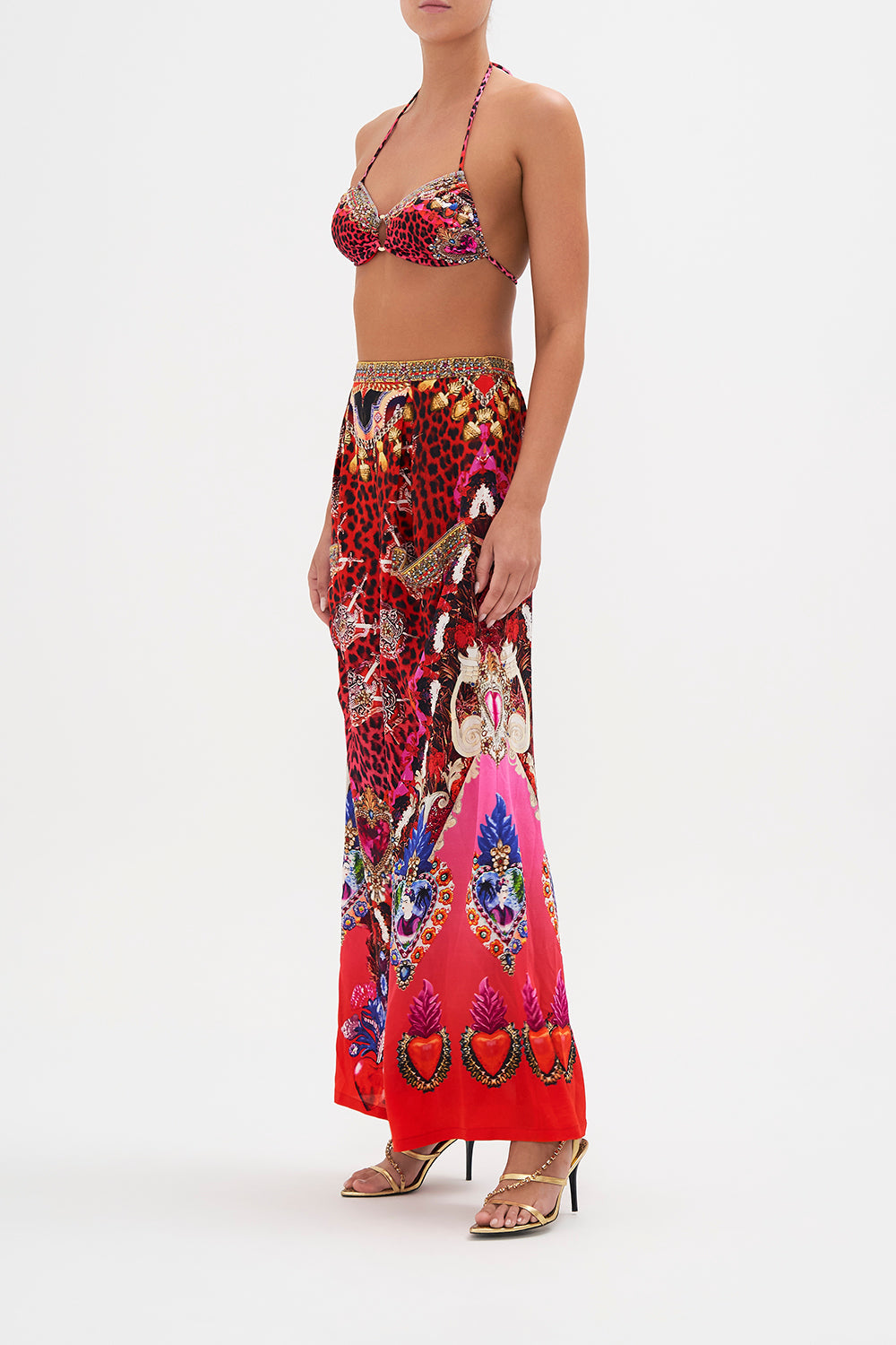 WIDE LEG TROUSER WITH FRONT POCKETS ARTESANIA MANIA