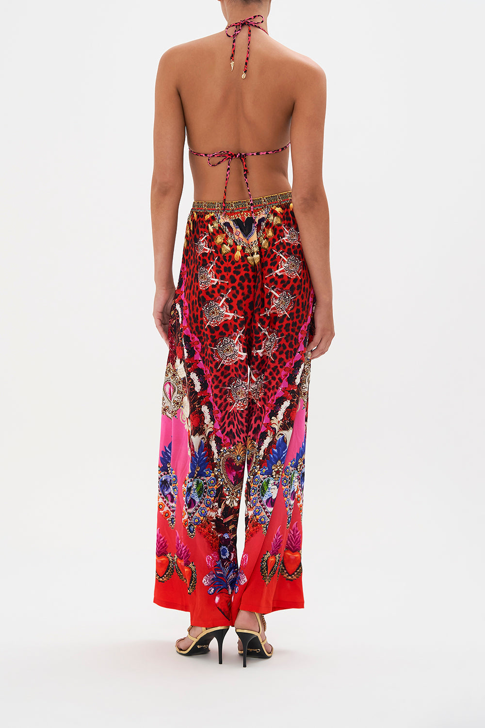 WIDE LEG TROUSER WITH FRONT POCKETS ARTESANIA MANIA